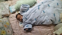 童泰秋冬11-18个月婴幼儿男女宝宝夹棉保暖包裹睡袋防踢被防惊跳 蓝色云朵 L（11-18个月) 实拍图