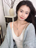 伊凡迪项链女生士纯999足银锁骨链2克拉托帕石生日情人礼物送女朋友老婆 【十仓直发】海洋之心项链蓝钻 实拍图