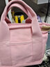 摩奇奥（MOQO）千层包女士帆布包手提包多隔层小包包妈咪外出手拎包袋子 粉色 【小】手提 实拍图