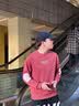 啄木鸟卫衣男2026春秋季新款圆领宽松男生休闲长袖T恤打底衫男士上衣服 85159红色常规款 XL 实拍图