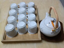 古笙记 防烫杯 景德镇陶瓷茶具套装家用茶壶茶杯现代简约中式手绘泡茶壶 白金梅花防烫茶具 含储水茶盘 7件 实拍图