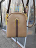 西柏莱夏季新款真牛皮手机包包女士迷你斜挎小包包时尚洋气mini贝壳包女 卡其色(亚光) 实拍图