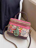 I.T CKENGRT香港流行包包2024七夕时尚经典涂鸦老花盒子包单肩斜挎手提包包女 涂鸦粉红色 盒子包223 实拍图