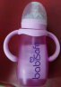 安儿欣玻璃奶瓶宽口径婴儿奶瓶带吸管手柄防胀气硅胶奶瓶套装 300ml粉红+奶瓶刷5件套+转换头 实拍图