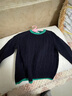 巴拉巴拉童装小童大童毛衣套头2025新款秋冬装打底衫男童女童撞色学院风潮 蓝绿色调00384 130 实拍图