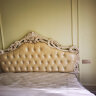 梦美斯宣 家具 欧式床 卧室板木美式双人床结婚床组合套装带软靠床1802 [珍珠白]1.8m高箱床 实拍图