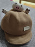 李晨曦（Lichenxi）宝宝帽子秋冬季鸭舌帽男女童可爱超萌小猪春秋婴儿遮阳棒球帽 小猪鸭舌帽 卡其 均码/可调节  6-24个月46-50CM 实拍图