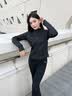 槿城加绒加厚瑜伽服女秋冬2025新款修身立领运动外套长袖拉链保暖上衣 星耀黑 H1151 M 适合95-110斤 实拍图