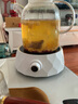 瓷牌茗茶具（cipaiming teaset）瓷牌茗 耐热玻璃茶壶煮茶器套装功夫茶具家用普洱泡茶壶蒸茶器 《几何》白色 实拍图