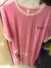 猫人（MiiOW）100%纯棉睡裙睡衣女士家居服圆领舒适透气简约夏夏套头短袖可外穿 涂鸦小猫粉 樱花粉 2XL 推荐（140-160斤） 实拍图