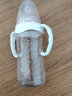 NUK德国进口 婴儿宽口玻璃奶瓶新生儿耐高温彩色奶瓶120\/240ml 粉色240ml(0-6硅胶)+把手+吸管 实拍图