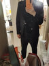 花花公子西服男休闲西装男士西服套装外套伴郎新郎商务休闲正装衣服三件套 二扣黑色西服+西裤 XL 实拍图
