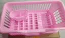 放碗架沥水架沥碗架晾碗柜厨房用品用具置物架餐具滴水塑料 中号正面沥水碗架粉色 实拍图