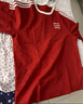 新百伦高端冰丝凉感速干泡泡纱短袖t恤男宽松印花圆领夏季薄款半袖体恤 酒红 L 适合130-145斤 实拍图