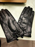 恒源祥真皮手套女冬季加绒保暖触屏开车骑车户外骑行女士秋季防泼水防风摩托车皮手套加厚防寒 50M18911黑色L 实拍图