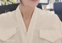 ROEYSHOUSE罗衣通勤白色职业衬衫女春夏新款气质V领衬衣蝙蝠袖上衣08196 白色 S 晒单实拍图