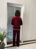 秋芙罗妈妈春装中式国风丝绒两件套装中老年人女装50岁60洋气春秋衣服 紫红色 3XL 【建议115-130斤】 实拍图