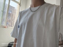 西域传奇 短袖t恤男冰丝夏季新款潮流百搭简约字母高街半袖体恤休闲五分袖 白色 2XL 实拍图