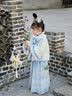 安妮优儿汉服女童秋冬季马面裙2025新款超仙古装儿童女孩唐装古风裙子冬款 蓝色 130 实拍图