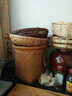 ken's圆形花盆套 垃圾篓收纳桶 手工编织储物筐 田园收纳篮 橙色 大号 实拍图