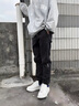 啄木鸟冰丝裤男2025夏季薄款速干休闲裤子男士宽松束脚潮牌九分长裤 深灰 常规 4XL 实拍图