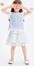 巴拉巴拉儿童套装女童短袖两件套2024夏装条纹文艺风蕾丝短裙208224119003 晒单实拍图