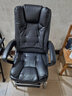 双木马 加厚可躺老板椅电脑椅家用办公椅子麻将椅会议椅靠背椅弓形座椅 皮艺-黑色 升级可躺款（带搁脚+无腰枕） 实拍图
