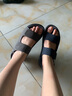 百丽（Belle）男鞋吐司鞋凉拖鞋休闲鞋舒适轻便男士真牛皮沙滩勃肯凉鞋A1452BL4 灰色【1代升级版】 39 (245mm) 实拍图