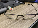 帕斯贝奇近视眼镜男纯钛超轻大脸眼镜架配度数变色散光蔡司旗下镜片眼睛框 均码-黑色 镜架+1.60防蓝光非球面镜片 实拍图
