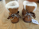 百丽童鞋儿童反毛绒雪地靴女童蝴蝶结棉鞋冬季加绒保暖真皮中大童短靴 驼色 35 参考脚长212mm 实拍图