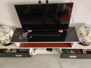 乐造（LEZAO）电视柜现代简约客厅家用小户型落地伸缩2024新款茶几电视机柜组合 四抽伸缩160-240丨黑白色+黑玻璃 自行安装 实拍图