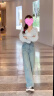 德莉娅2026年新款春季浅色阔腿牛仔裤女窄版百搭刺绣设计韩版直筒裤女裤 浅蓝色/长裤 M (27) 【建议100-110斤】 实拍图