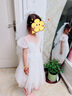 安妮优儿女童礼服花童婚礼小女孩婚纱钢琴演奏演出服儿童高端主持人公主裙 白色短款短袖 130 实拍图