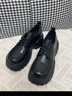ZHR乐福鞋女学院风厚底JK女鞋通勤减龄系带英伦单鞋女 JF60 黑色 38  实拍图