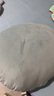 网易严选 太鼓抱枕 日式蓬软 柔软麂皮绒套面圆形靠枕 抱枕汽车护腰靠垫 AB面超柔（蓝绿色） 直径50cm 实拍图