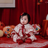 G.DUCKKIDS小黄鸭拜年服婴儿衣服秋冬夹棉连体衣女宝宝周岁礼服冬季棉服外出 中国风红色【加绒】 73cm 建议12-17斤 实拍图