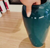 璐维丝景德镇陶瓷花瓶摆件客厅插花新中式玄关装饰品花器复古粗陶罐花盆 孔雀绿【大】 实拍图