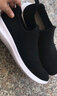 VERNOUILLET一脚蹬男女鞋多运动走路男鞋春季不系带网面鞋轻便飞织大码针织鞋 黑白（标准款） 41 实拍图