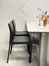 真缘意式轻奢餐椅家用马鞍皮餐桌椅子高级感餐厅椅吃饭酒店靠背凳子 纯黑色 实拍图