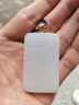 九帛 和田玉吊坠金镶玉坠男风骨平安无事牌羊脂玉佩 18k金镶嵌羊脂玉大款（50*30mm） 实拍图