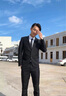 花花公子商务男士西服套装男修身职业装正装上班工作西装结婚新郎礼服外套 黑色一粒扣单件西服+胸针 XL （125斤-140斤） 实拍图