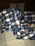 意宾秋季新男装全棉法兰绒磨毛格子长袖衬衫时尚休闲纯棉青中年衬衣男 DTF07 常规 40 （130-140斤左右） 实拍图