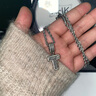AHK26字母钛钢项链男女士百搭潮流情侣吊坠七夕情人节礼物送男女朋友 潮流满钻项链 【T】+品牌礼盒 实拍图