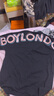 BOY LONDON【夏日涂鸦】夏情侣款短袖时尚撞色大LOGO印花T恤N01009 黑色 L 实拍图