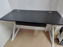 耀沉【24小时发货】电脑桌台式实木桌面简约书桌书架一体办公学习桌子 白架+黑色 长120*宽60*高75 实拍图