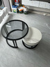 罗森（LUOSEN）圆形网红岩板茶几桌 客厅轻奢升级双杆玻璃岩板茶几组合 7050款3 实拍图