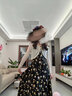 太平鸟女装吊带碎花裙夏季法式印花茶歇裙别致度假收腰长裙 黑色纹样 M 实拍图