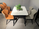 百裕达意式极简餐桌椅组合现代简约轻奢岩板餐桌小户型家用长方形西餐桌 亮面雪山白岩板 长120*宽70CM 单桌 实拍图