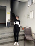 汐鲸 西装裤女直筒春秋季黑色高腰宽松款工作休闲裤子烟管九分哈伦裤 实拍图