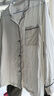 MUJI 女式 无侧缝双层纱织睡衣女士家居服春秋纯棉条纹格纹长袖 女款 米白色 L (上装165/88A下装165/70A) 实拍图